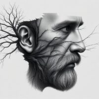 تبدیل چهره مرد به ساختارهای درختی با AI